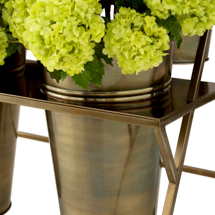 Jasper round metal flower pot medium