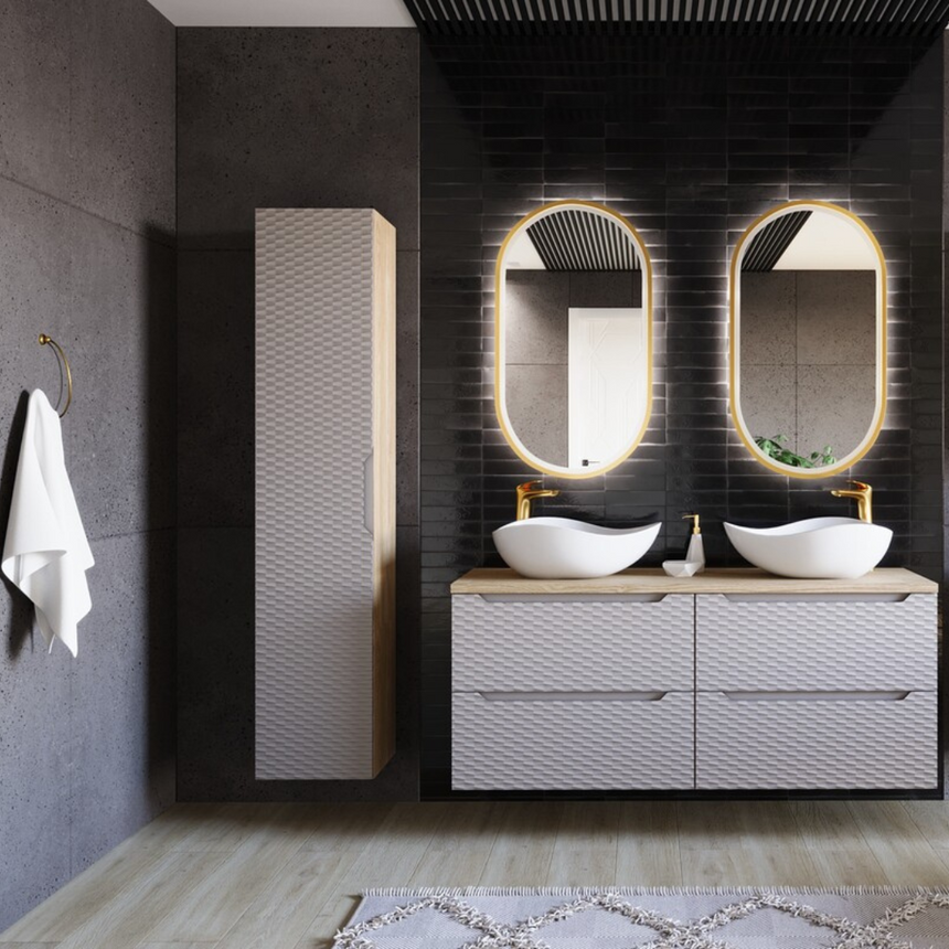 Baggy woven chenille pouf