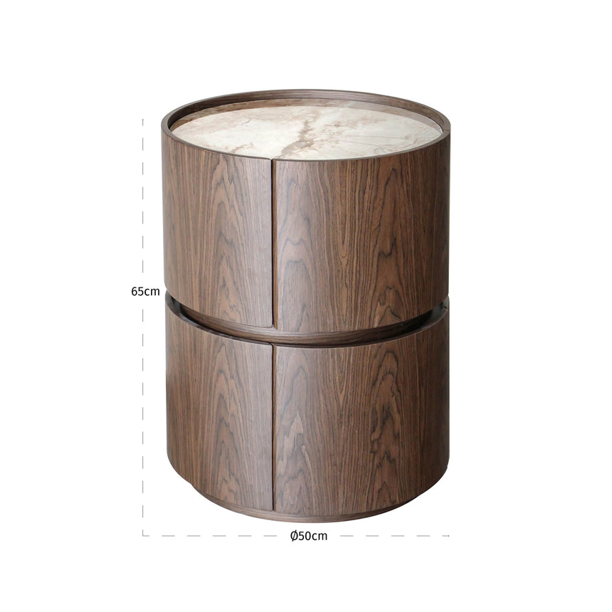 Ellery lerakóasztal – Barna, 2 fiókos