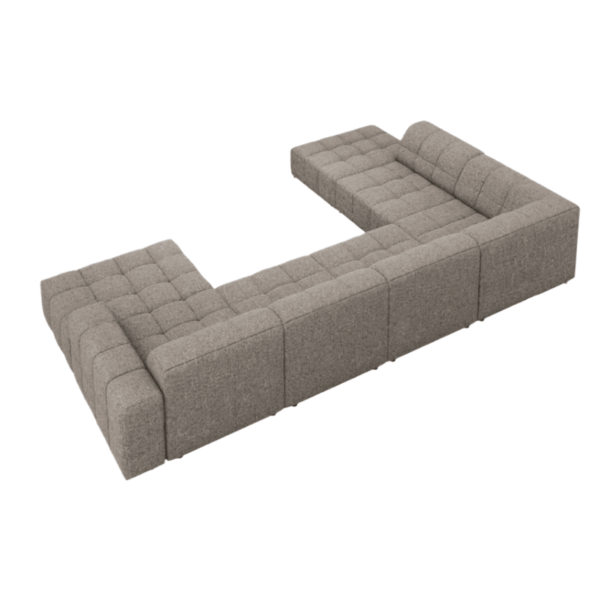 Jennifer U-shaped chenille sofa with left corner unit