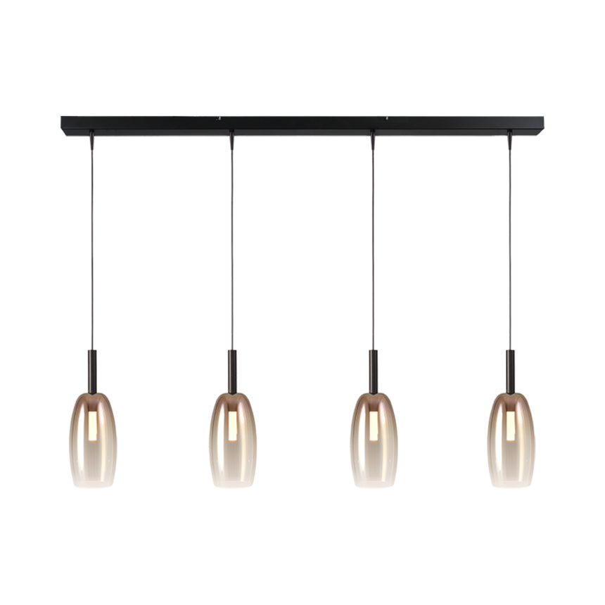 Lido arany üveg függőlámpa fekete foglalattal