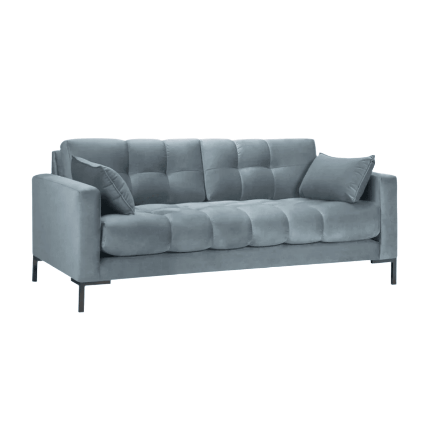 Mamaia 2-seater velvet sofa with black legs