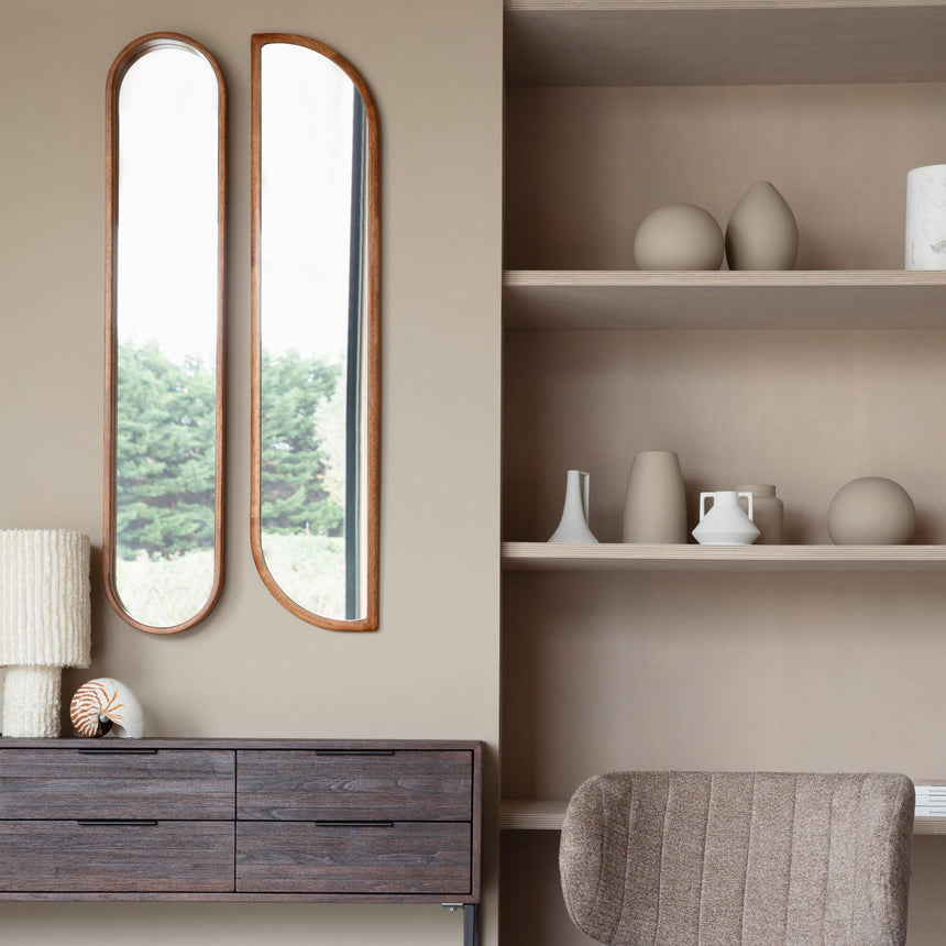 Nyko ovális fa tükör