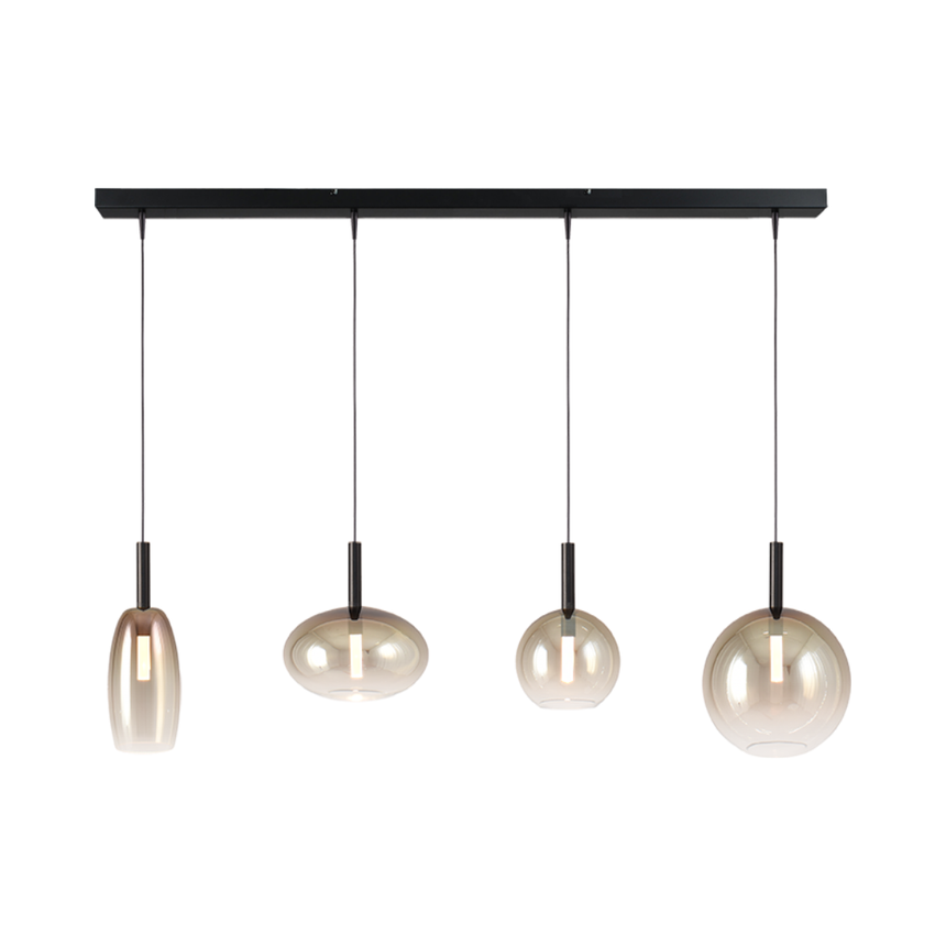 Lido arany üveg függőlámpa fekete foglalattal