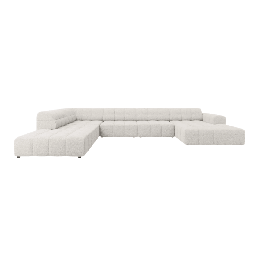 Jennifer U-shaped chenille sofa with left corner unit