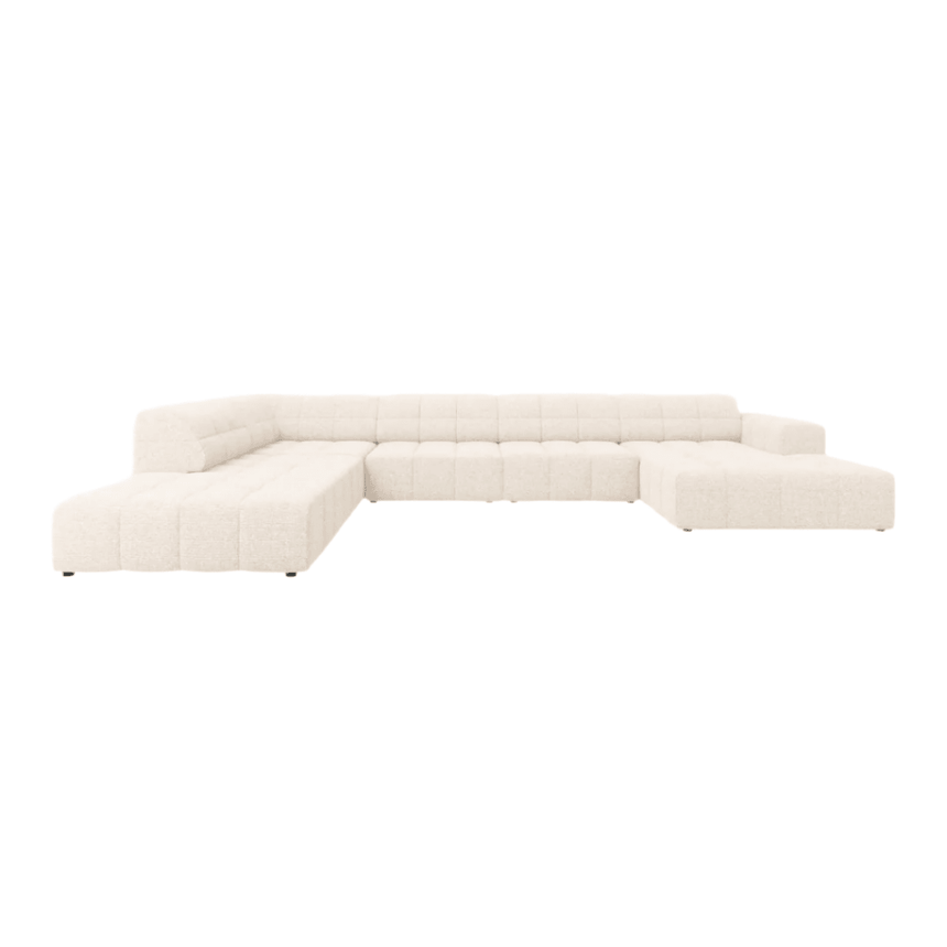 Jennifer U-shaped chenille sofa with left corner unit