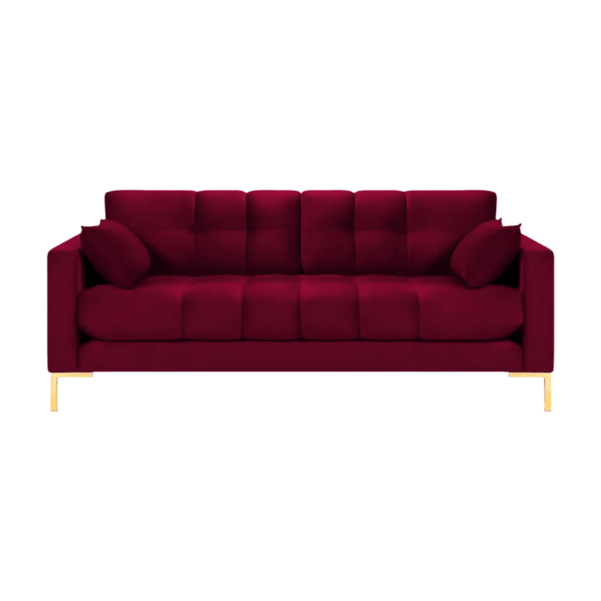 Mamaia 2-seater velvet sofa with gold legs