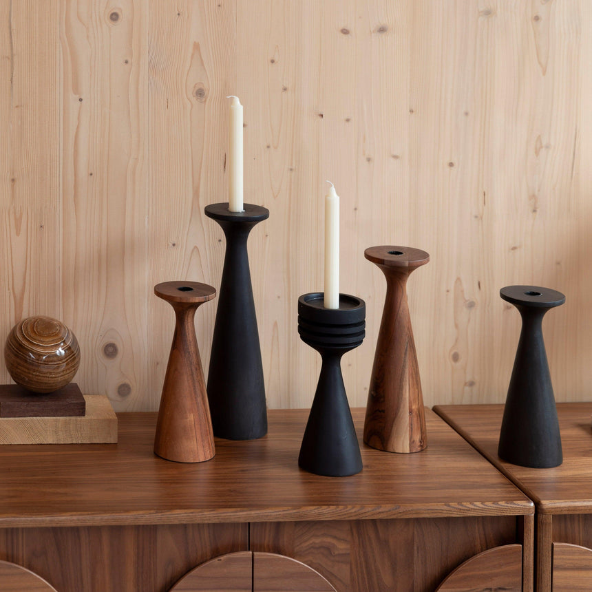 Hoover wooden candle holder