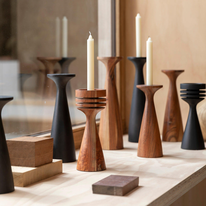 Hoover wooden candle holder