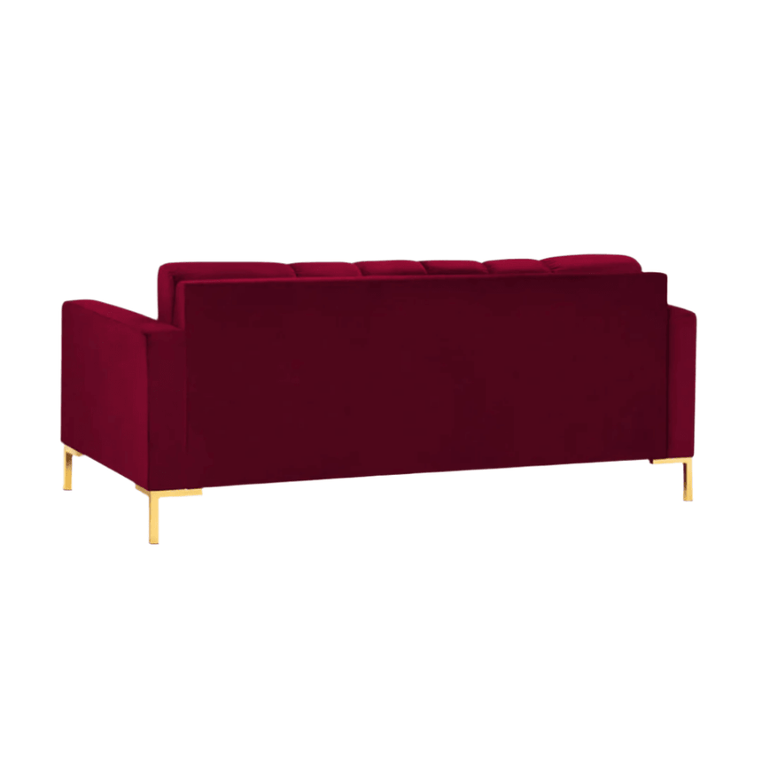 Mamaia 2-seater velvet sofa with gold legs