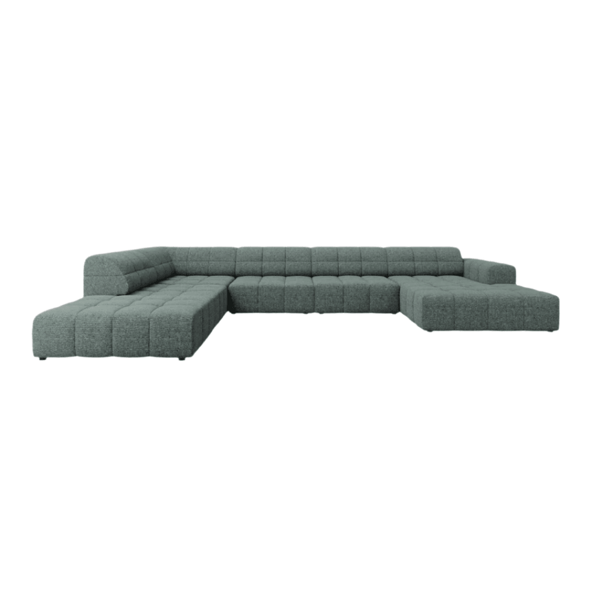 Jennifer U-shaped chenille sofa with left corner unit
