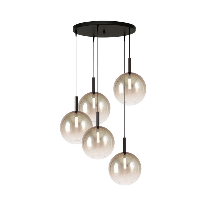 Lido arany üveg függőlámpa fekete foglalattal