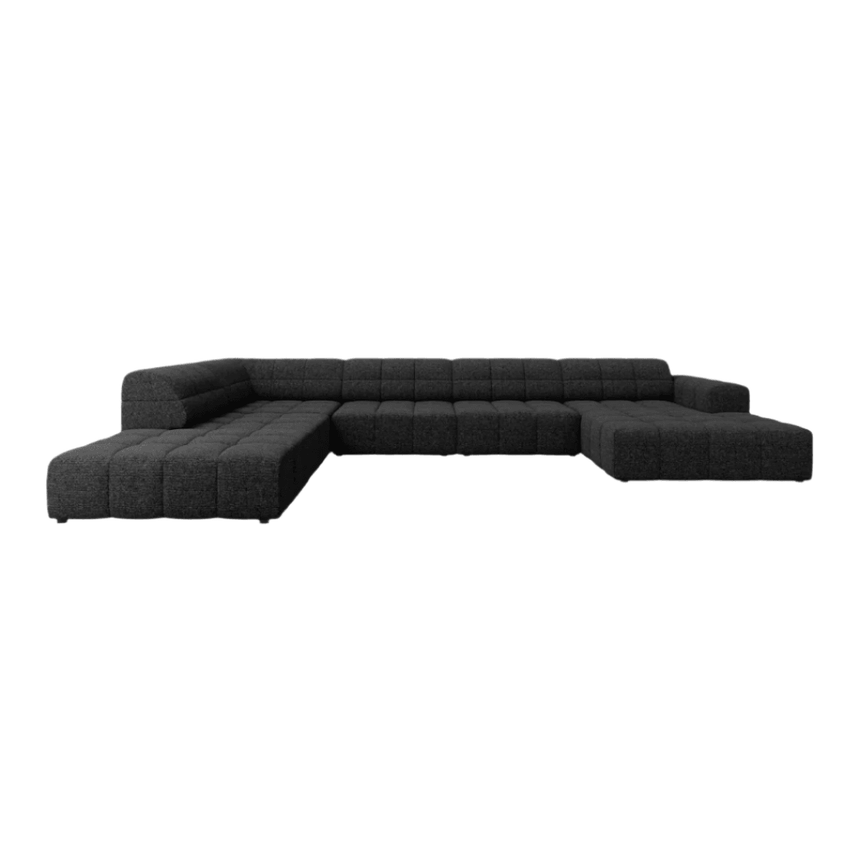 Jennifer U-shaped chenille sofa with left corner unit