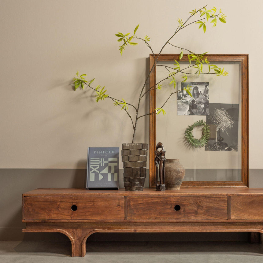 Staes 3 fiókos mangófa dió színű tv-állvány-4