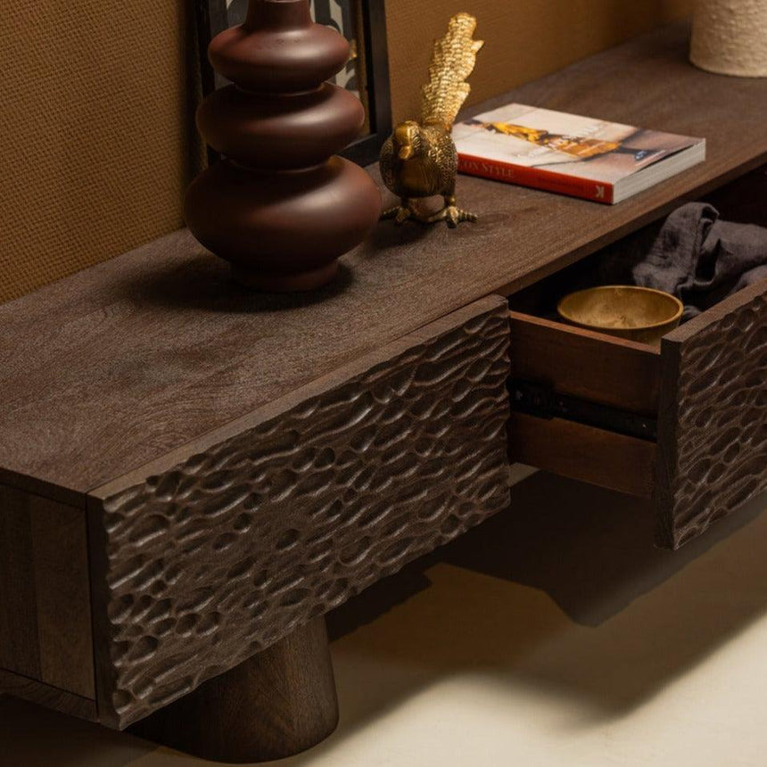 Crumble 3 fiókos fa TV állvány - Dutch Home