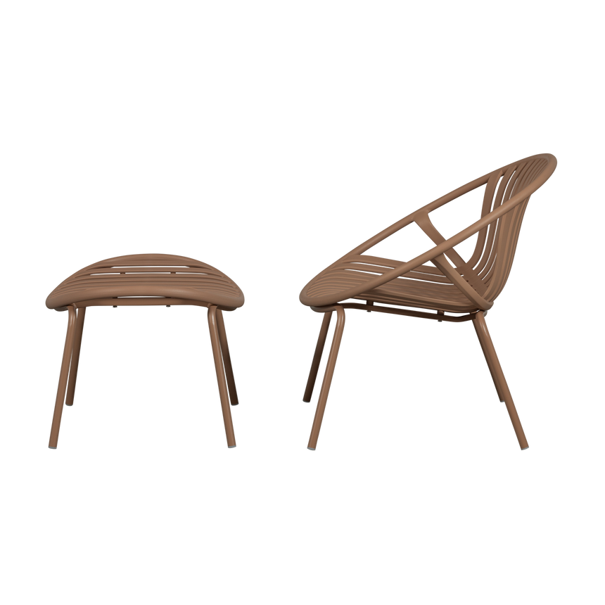 Bruce kerti fotel és lábtartó szett – Könnyed elegancia és teljes relaxáció