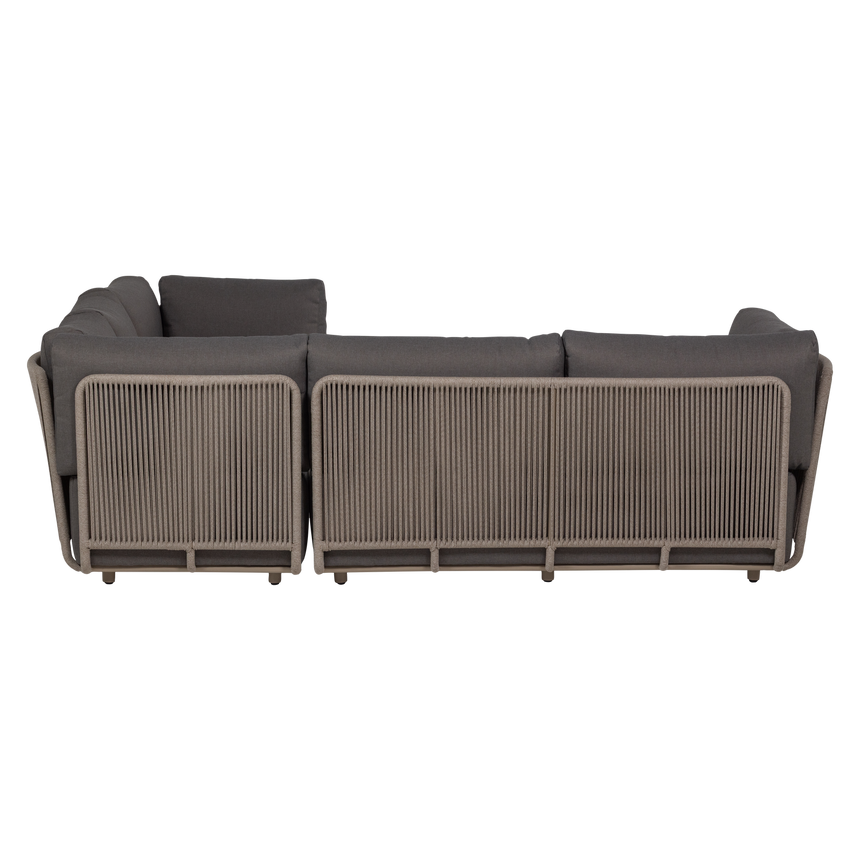 Sora kerti lounge sarokgarnitúra – Fém vázzal és kötélfonattal