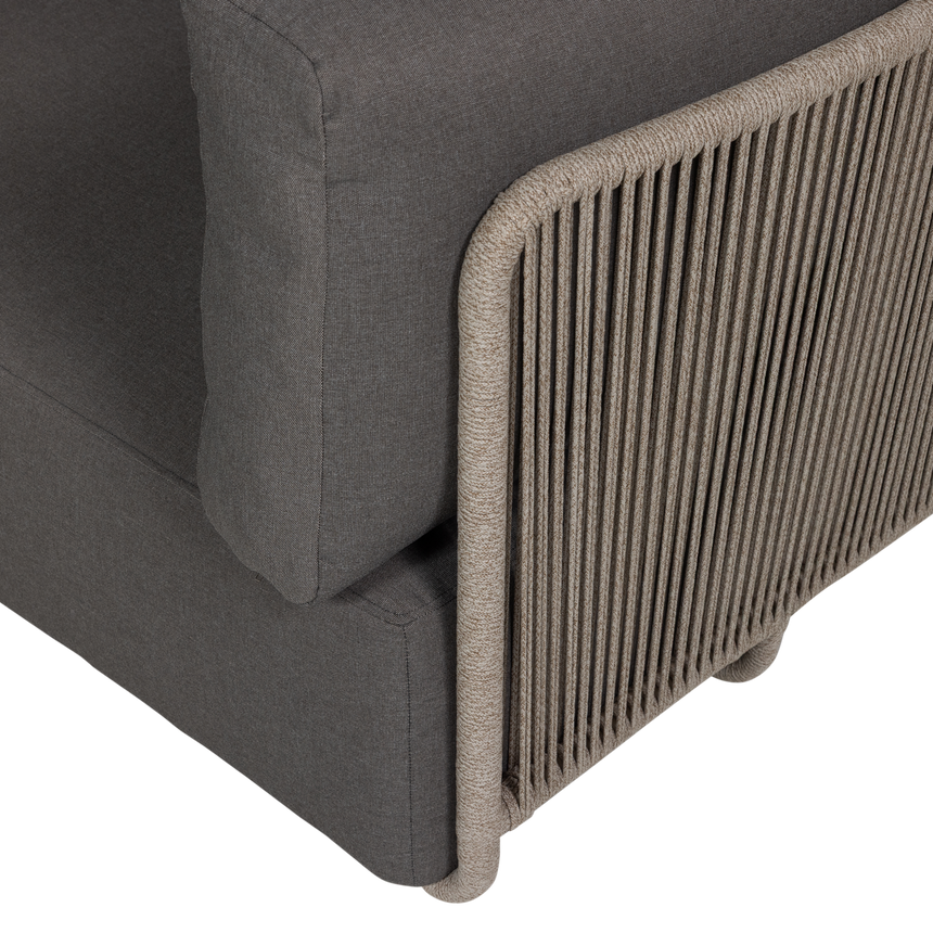 Sora kerti lounge sarokgarnitúra – Fém vázzal és kötélfonattal