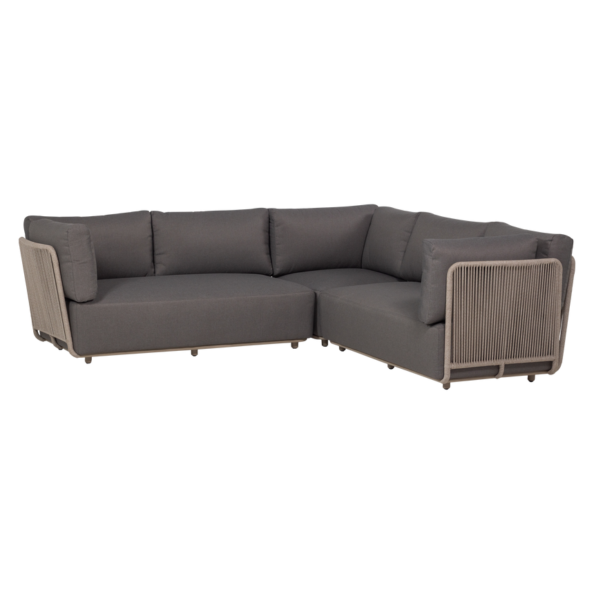 Sora kerti lounge sarokgarnitúra – Fém vázzal és kötélfonattal