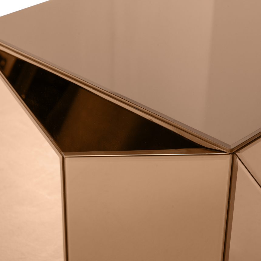 Glintz lerakóasztal – Geometrikus design, tükörüveg felülettel