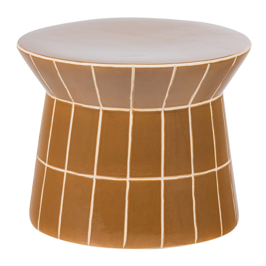 Plu dekoratív lerakóasztal – Karakteres design, fényes kerámiából