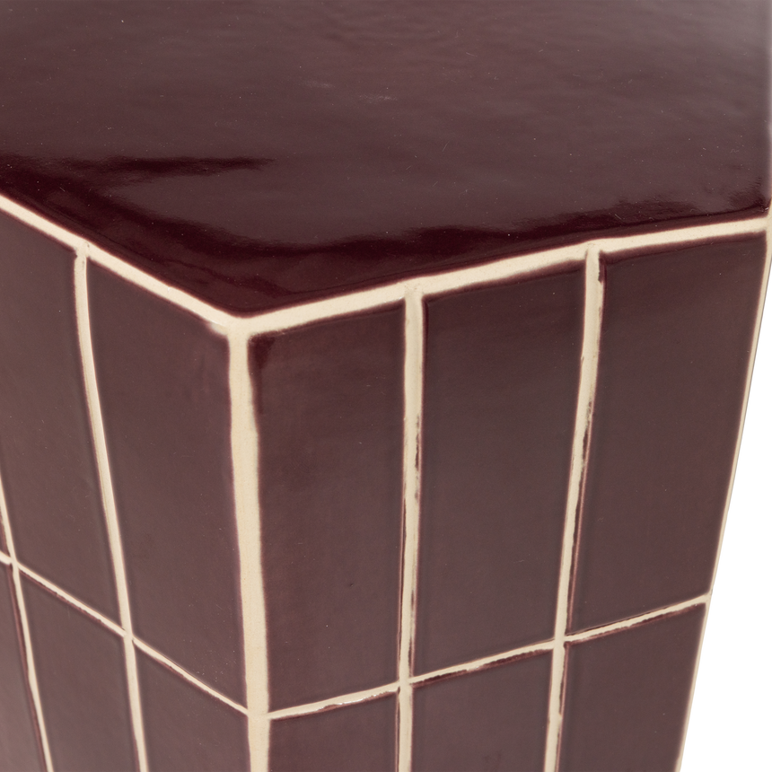 Plu dekoratív lerakóasztal – Karakteres design, mázas kerámiából