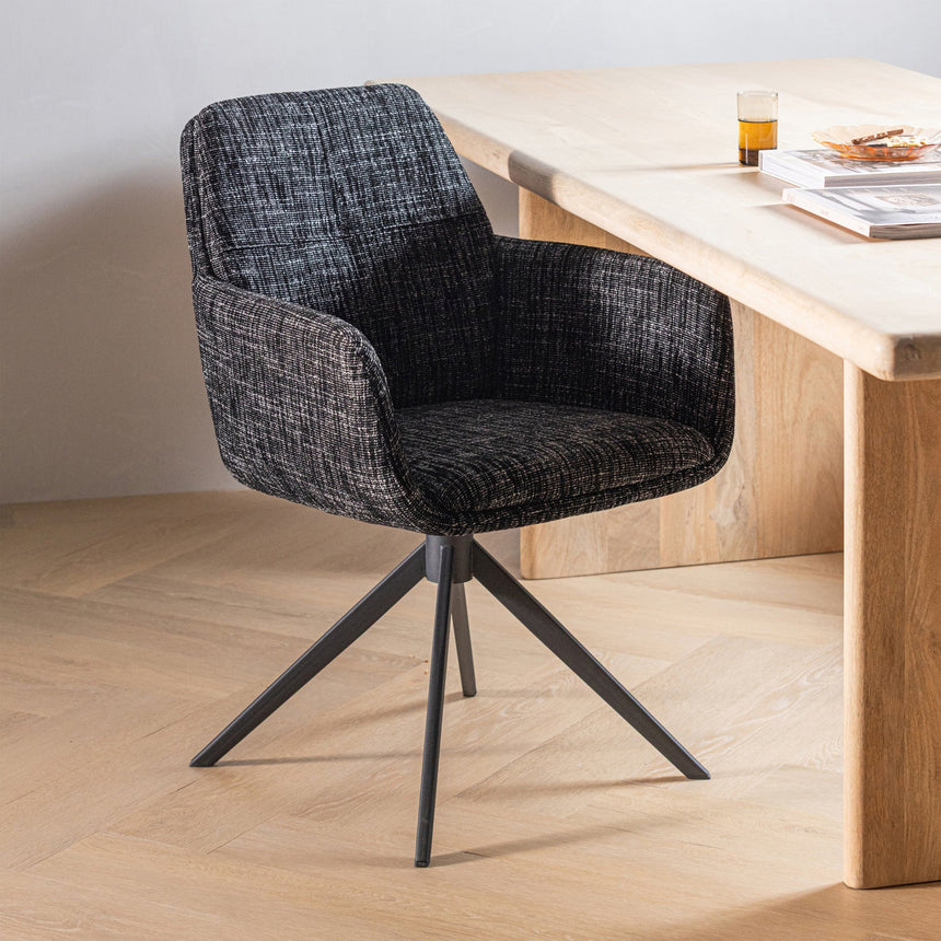 Grant karfás étkezőszék – Sand melange szövet