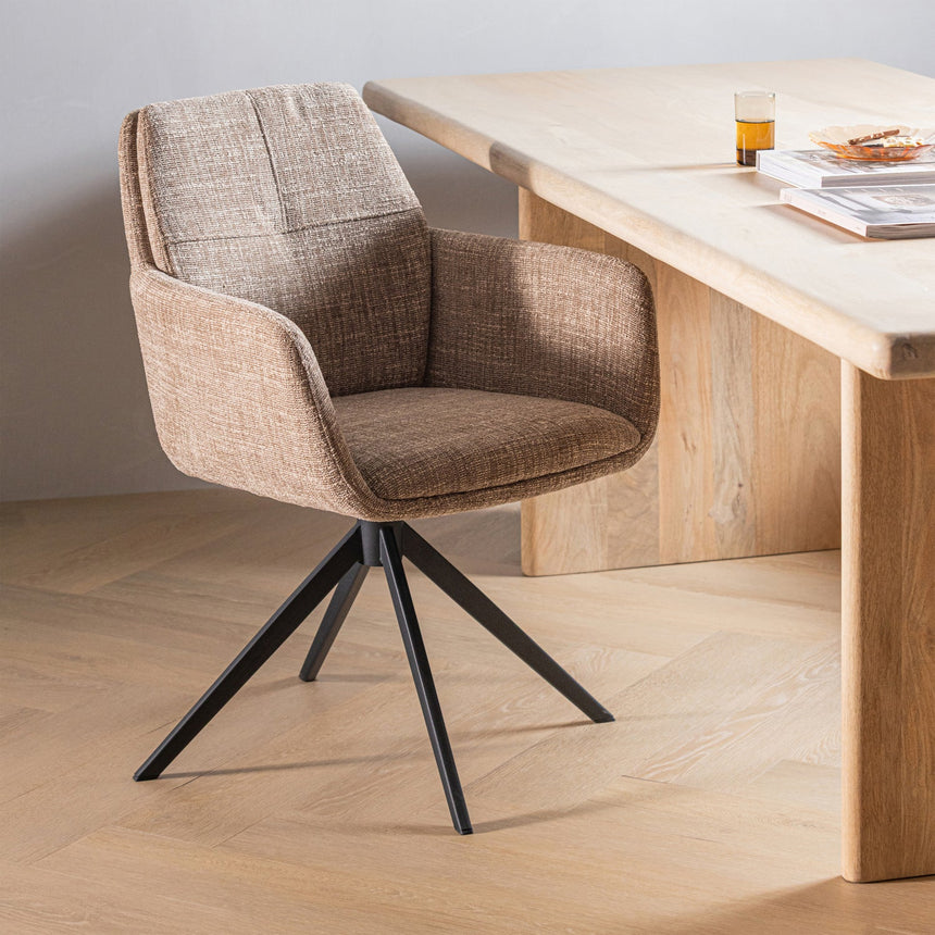 Grant karfás étkezőszék – Sand melange szövet