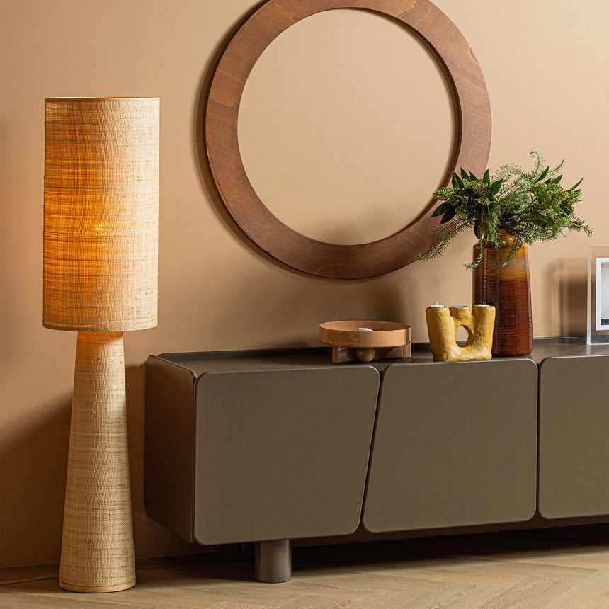 Syro állólámpa – Természetes raffia kárpitozással