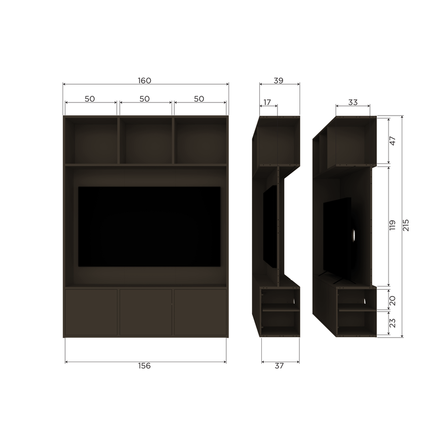 Meggy TV-tároló szekrény – Csiszolt fenyőfa, 160 cm