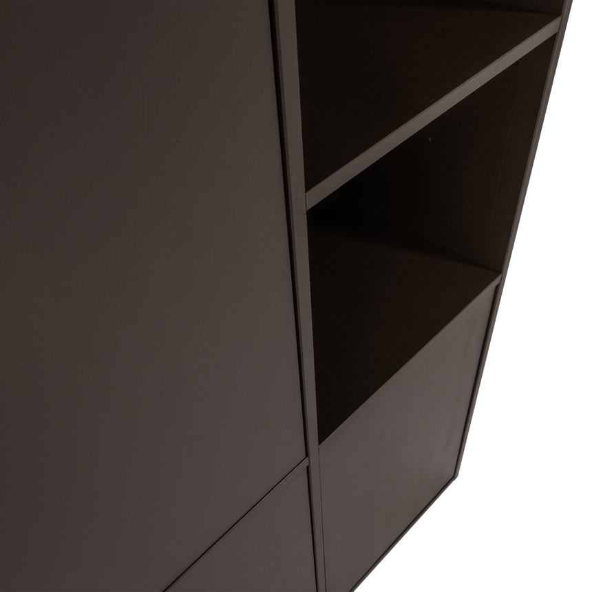 Meggy tárolószekrény (balos) – Csiszolt fenyőfa, 108 cm