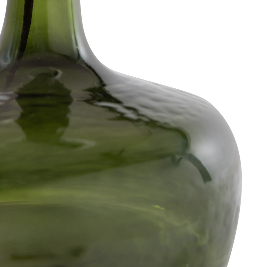 Luma asztali lámpa – Üveg talppal és természetes ernyővel