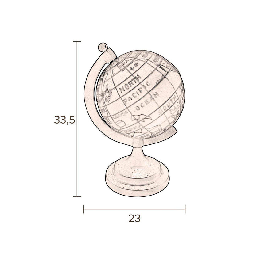 Globe Miles fém dekoráció nagy-2