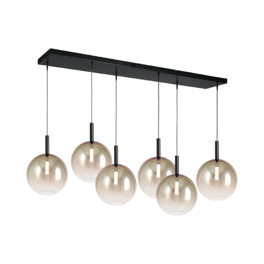 Lido arany üveg függőlámpa fekete foglalattal