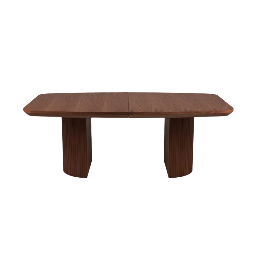 Mana extendable wooden dining table with dark brown legs
