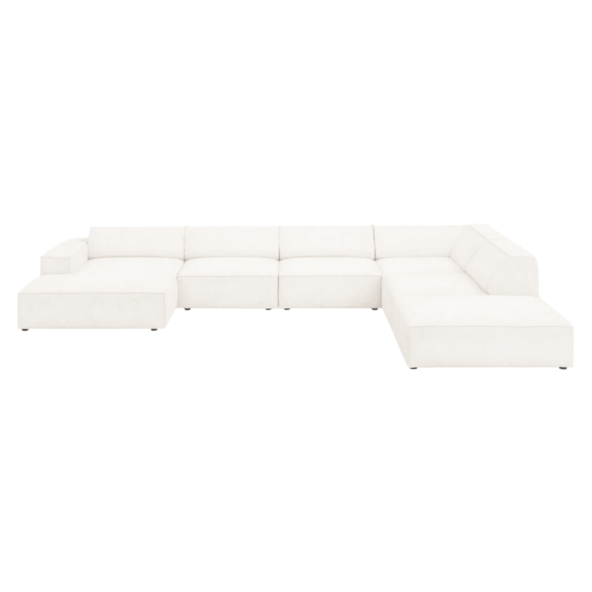 Jodie U-shaped ascot boucle sofa with right corner unit