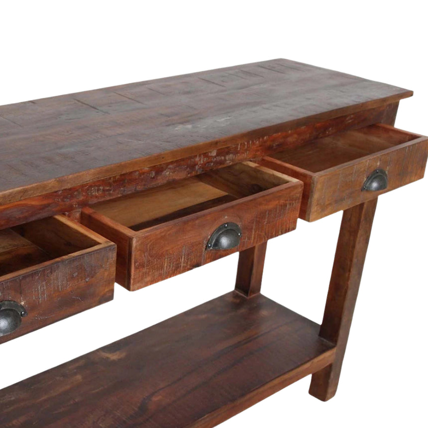Factory wooden console table with drawers