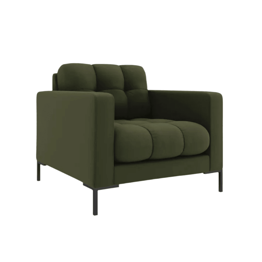 Mamaia fabric armchair with black legs