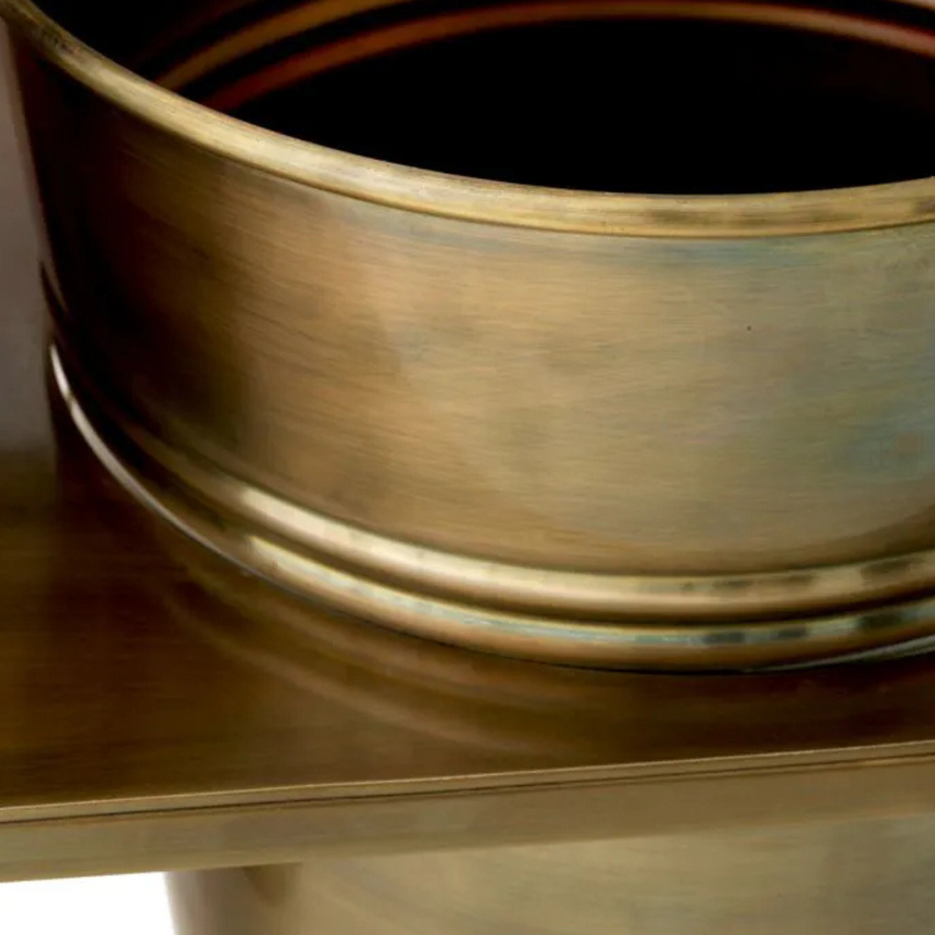 Jasper round metal flower pot medium