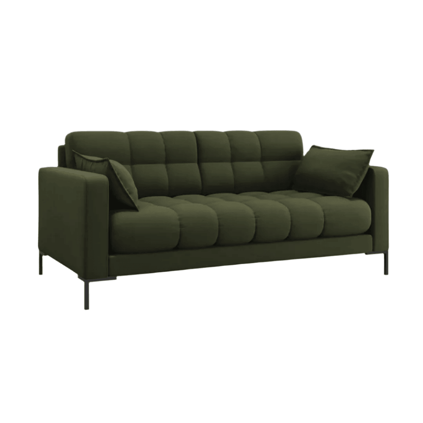 Mamaia 2-seater fabric sofa with black legs