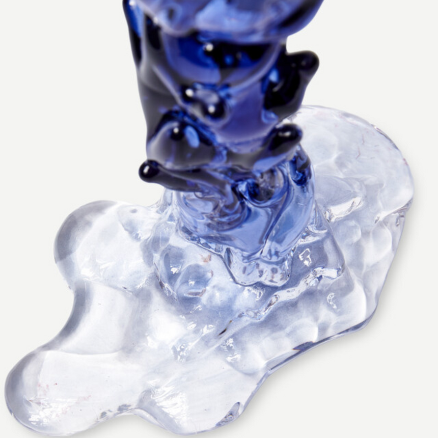 Drip glass candle holder 14cm