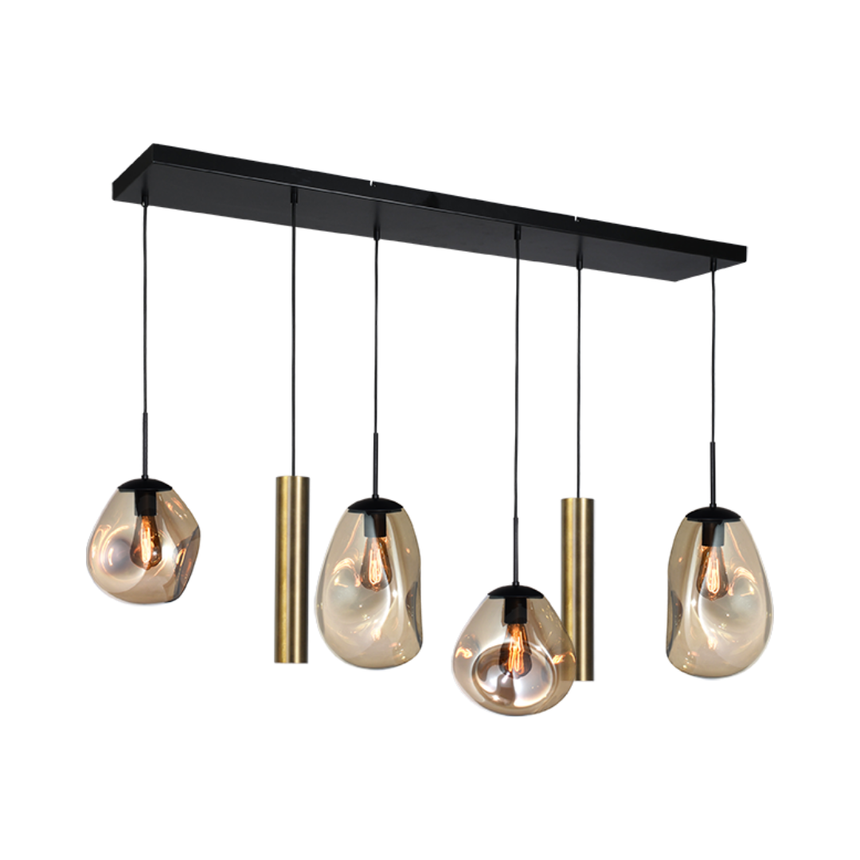 Lava 6 izzós arany üveg függőlámpa