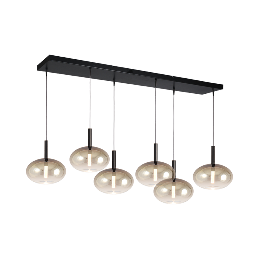 Lido arany üveg függőlámpa fekete foglalattal