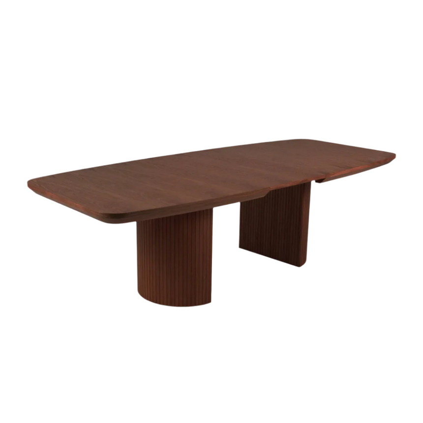Mana extendable wooden dining table with dark brown legs