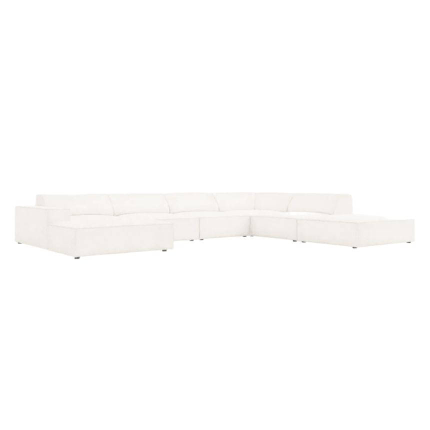 Jodie U-shaped ascot boucle sofa with right corner unit