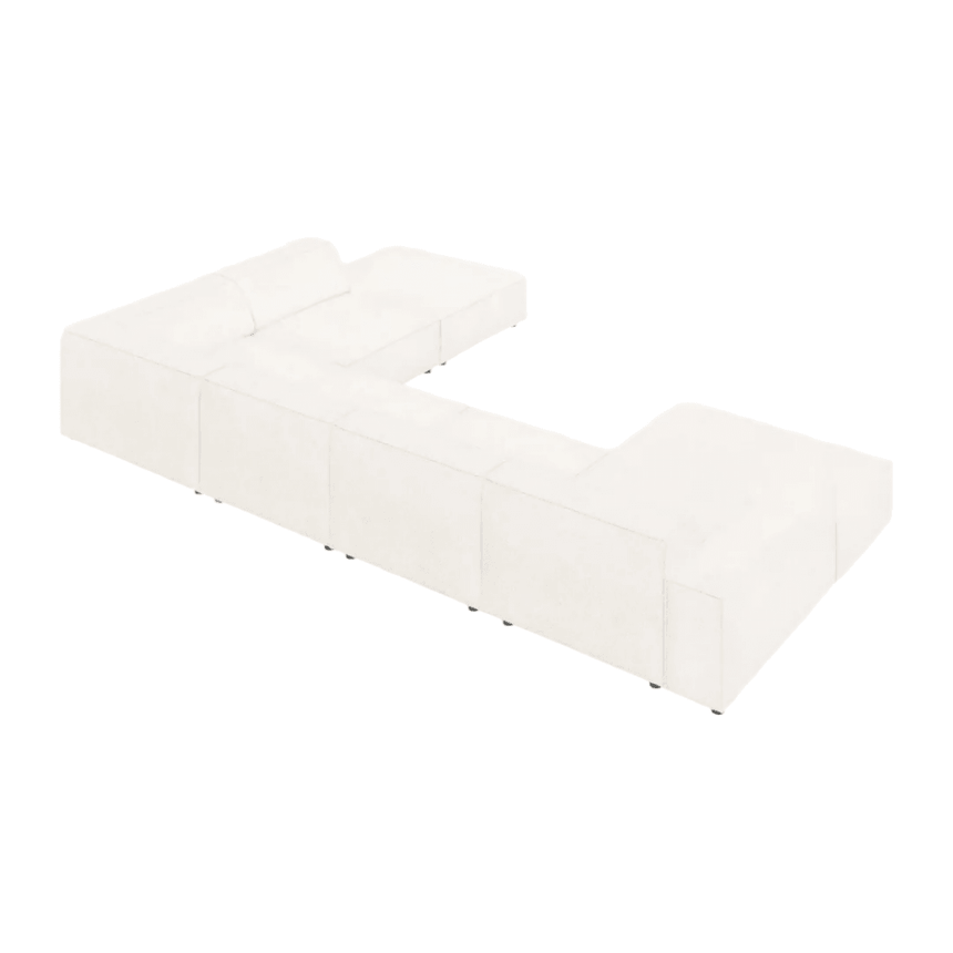 Jodie U-shaped ascot boucle sofa with right corner unit