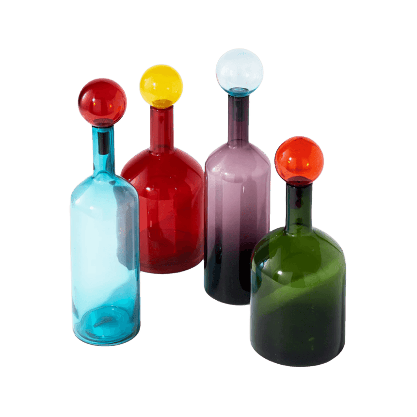 Bubbles and Bottles glass decoration set small
