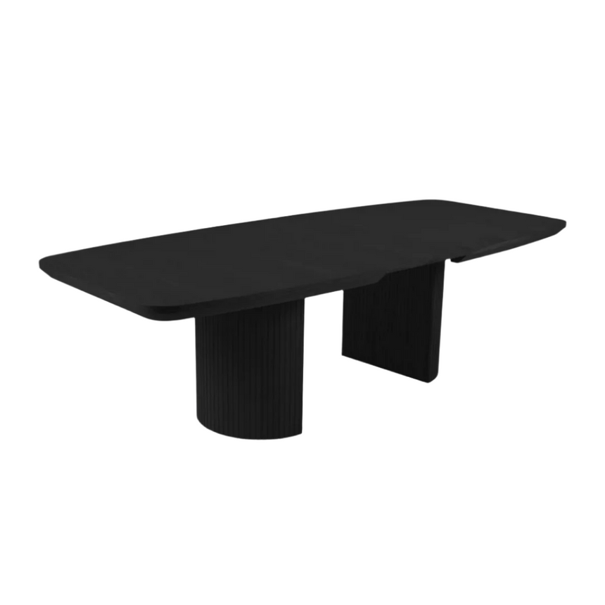 Mana extendable wooden dining table with black legs