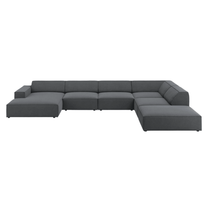 Jodie U-shaped fabric sofa with right corner unit