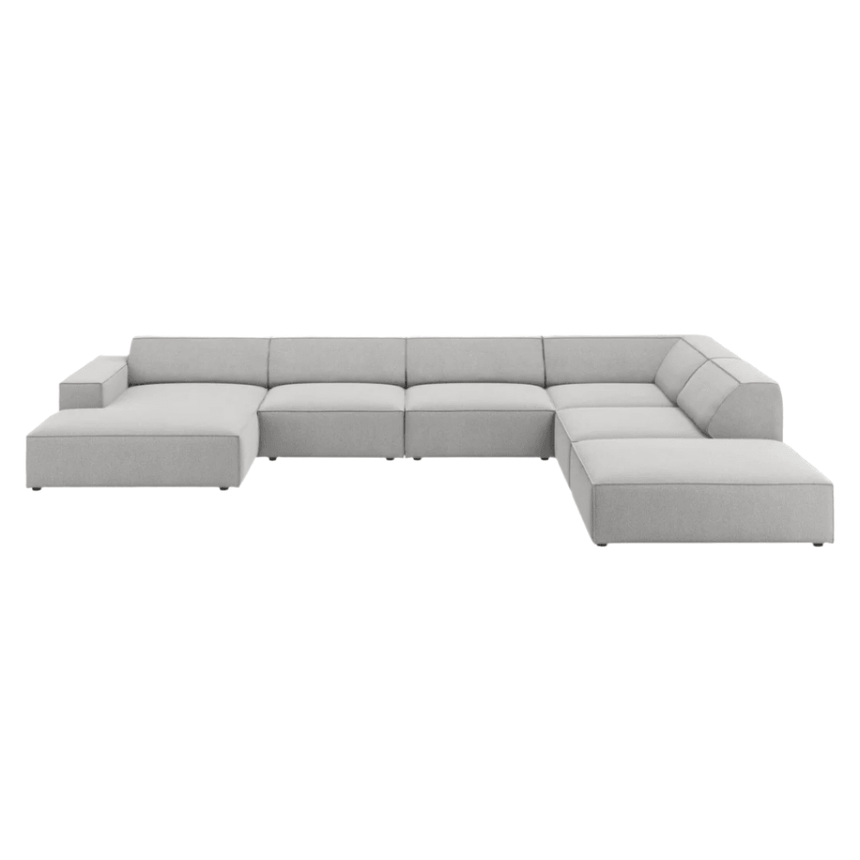 Jodie U-shaped fabric sofa with right corner unit